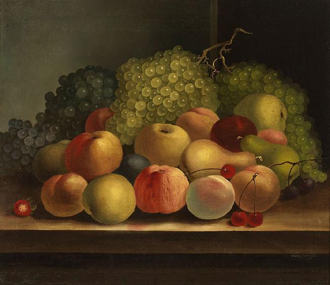 William Buelow Gould Still life, fruit oil on canvas painting by Van Diemonian (Tasmanian) artist and convict William Buelow Gould